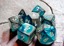Polyhedral 7-Dice Set CHX26456 - Gemini  Steel-Teal/White